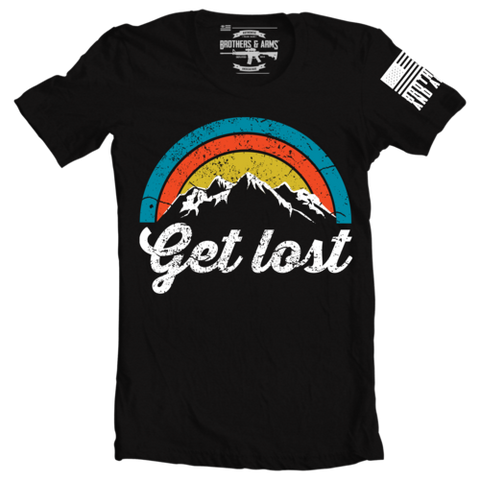 Brothers & Arms USA Get Lost black t-shirt mountains
