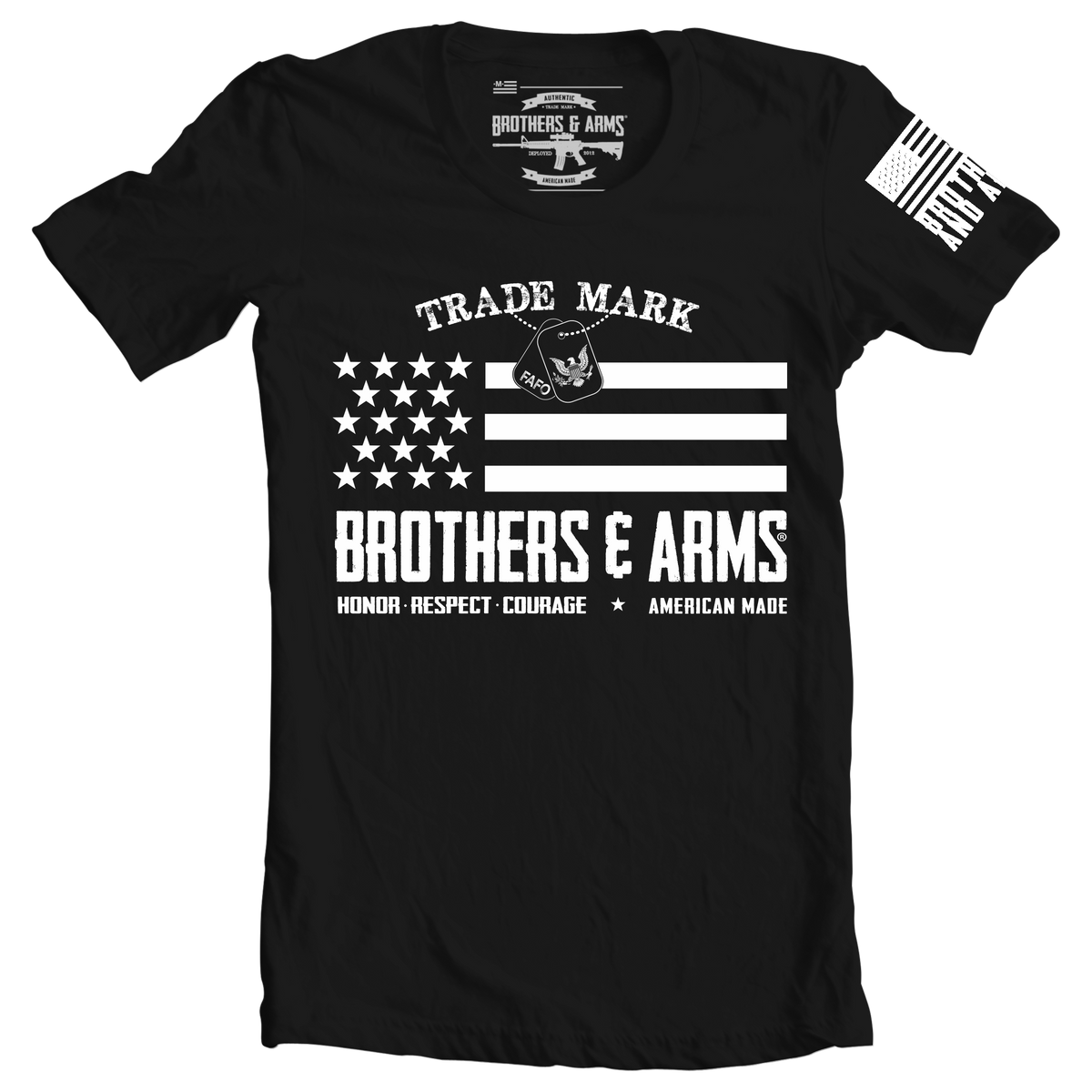 Brothers & Arms Trademark Dog Tags Black graphic tshirt Brothers & Arms USA