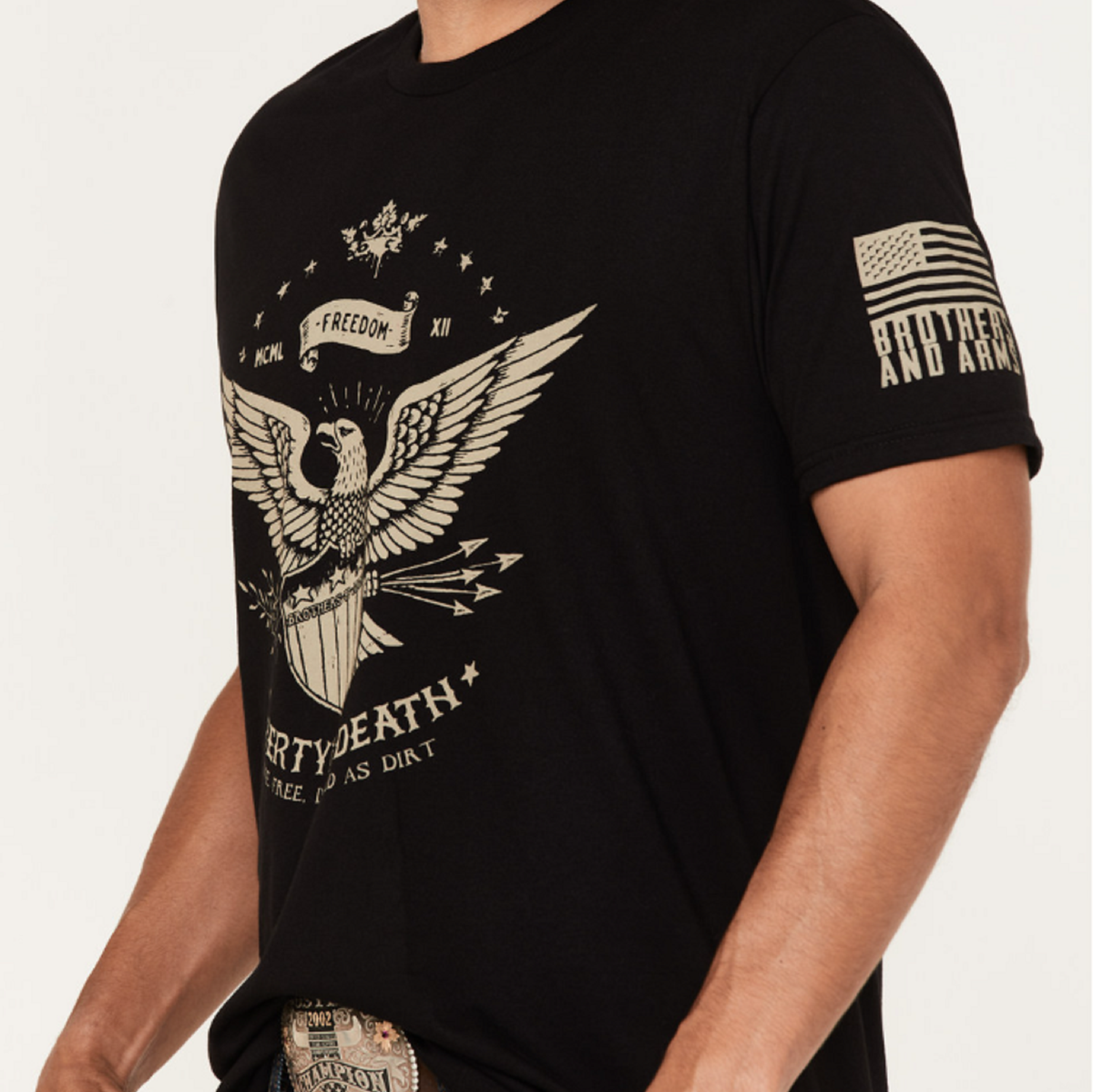 Liberty or Death black short sleeve graphic tshirt Brothers & Arms USA
