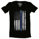 Brothers & Arms USA Thin Blue Line Flag Black t-shirt
