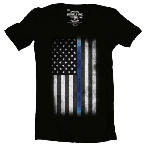 Brothers & Arms USA Thin Blue Line Flag Black t-shirt