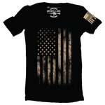 brothers & arms USA camo army tan camouflage battle flag black tshirt made in America military veteran 