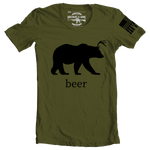 brothers & arms usa beer military green tshirt with black bear and deer silhouette