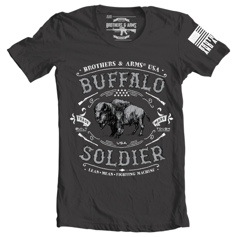 brothers and arms usa buffalo soldier charcoal grey t-shirt