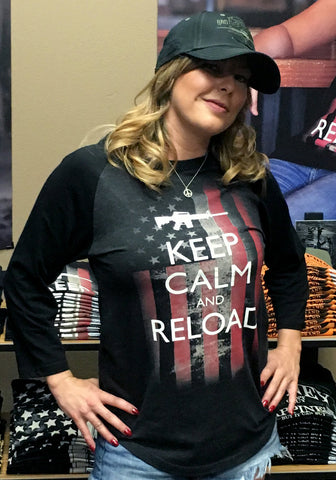 Keep Calm & Reload Baseball Tee