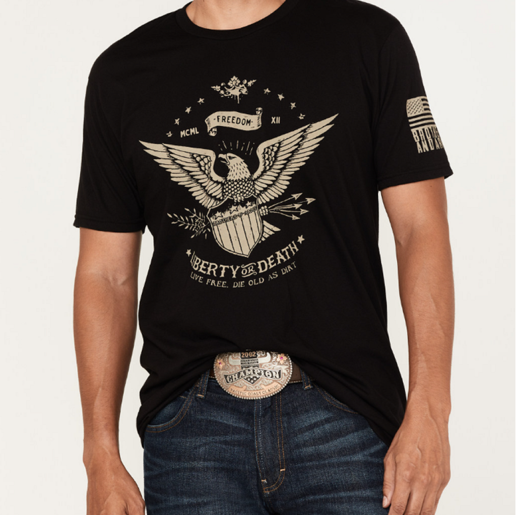 Liberty or Death black short sleeve graphic tshirt Brothers & Arms USA
