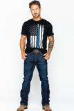 Brothers & Arms USA Thin Blue Line Flag Black t-shirt Boot Barn