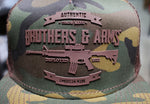 Brothers & Arms USA Brown and Green Camo Trucker Hat Rubber Logo