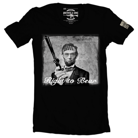 Brothers & Arms USA Right to Bear Abe Lincoln Revolver black t-shirt
