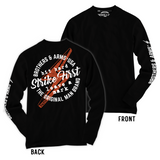 Black long sleeve graphic t-shirt back and sleeve print brothers & arms usa the original man brand FAFO Strike first, hit hard, leave a mark 